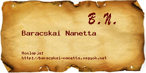 Baracskai Nanetta névjegykártya